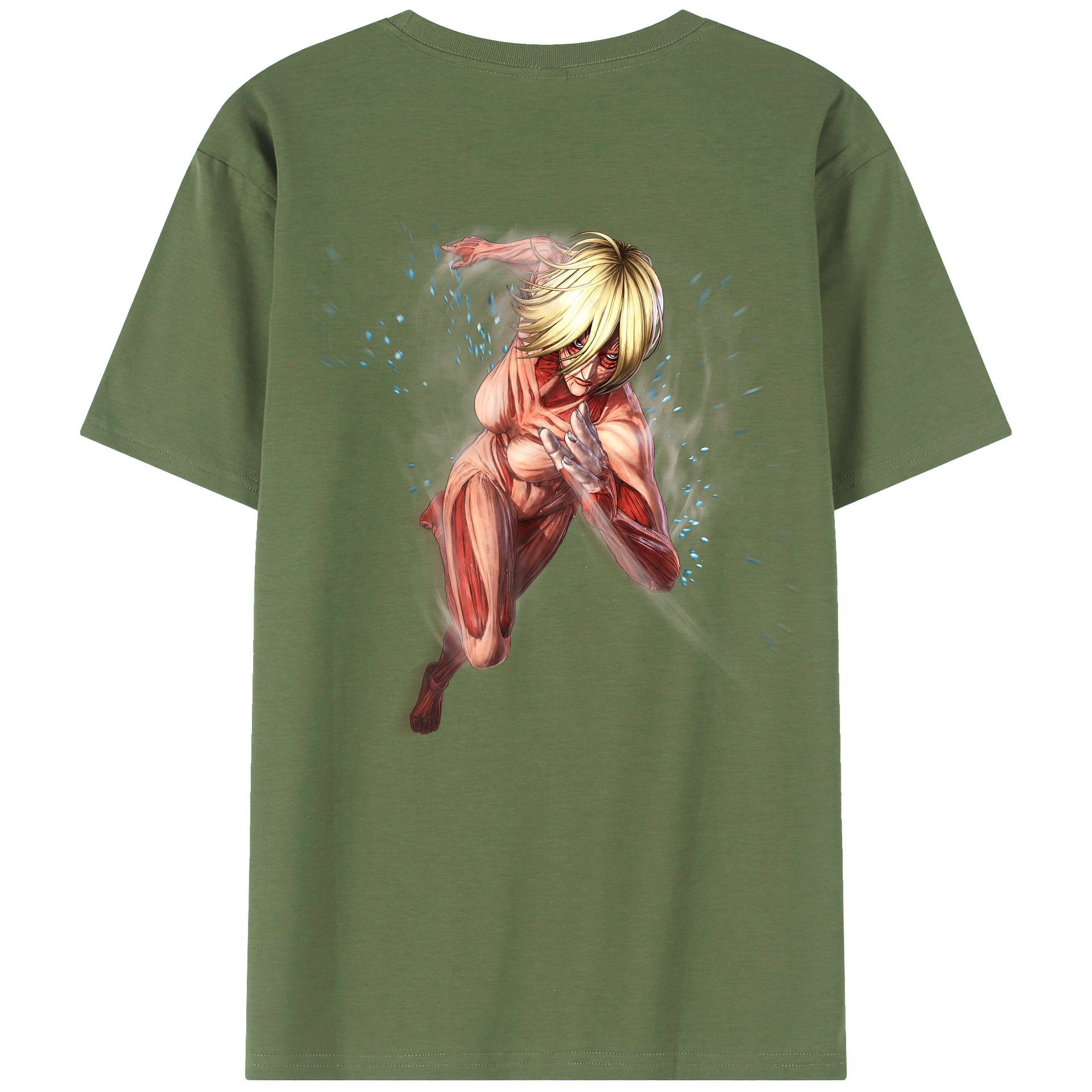 （画像用） 進撃の巨人 Attack on Titan 綿100％ メンズ半袖Tシャツ（バックプリント） 通気性